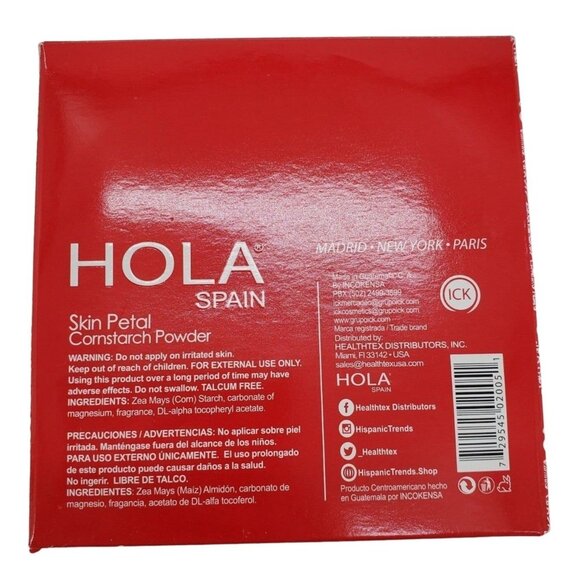Hola Spain Petal Perfumed Dusting Powder Large 4oz Hard Tub with Dusting Puff - Picture 5 of 15
